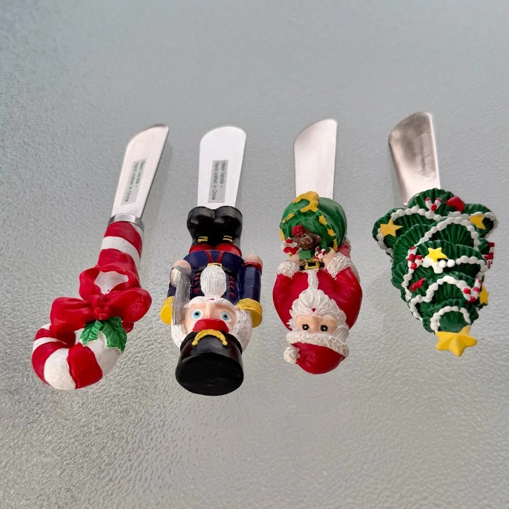 Boston Warehouse Christmas Cheese Spreaders ~ Set of 4